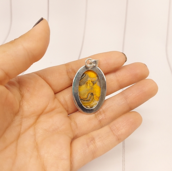 Bumblebee Jasper 925 Pendant - Picture 6 of 8